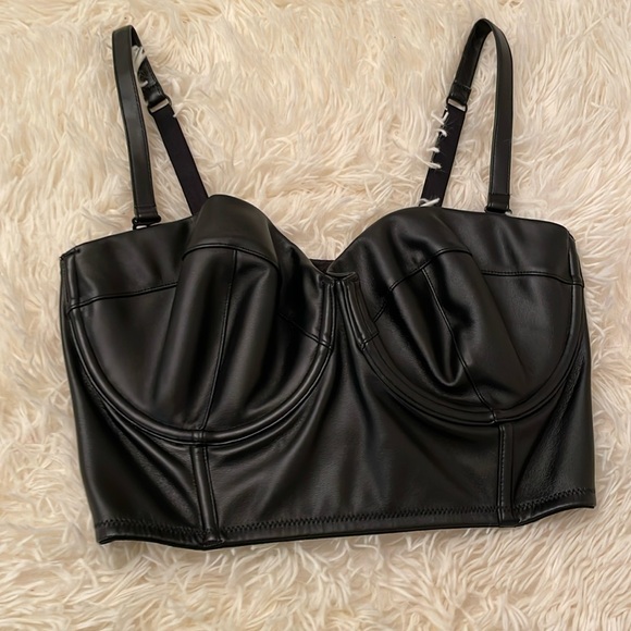 Victoria's Secret Tops - Victoria's Secret size 34DD  leather like top / bra
